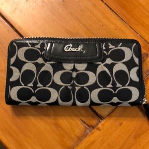 Coach black and grey signature wallet